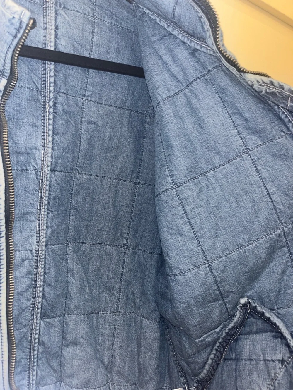 Free People Dolman Quilted Medium Wash Denim Jacket Size Small - Picture 15 of 16